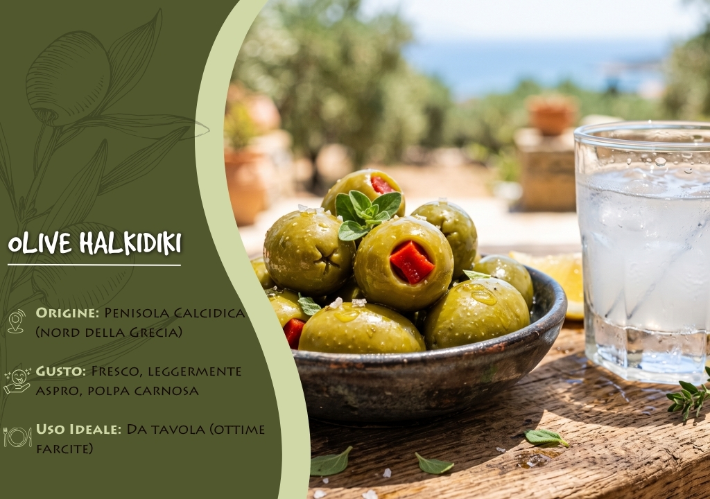 olive halkidiki-migliori olive greche per aperitivo-olive verdi greche grandi-olive greche-tipi di olive greche
